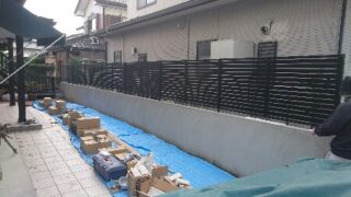 外構タイル貼り