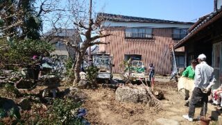 庭園の改修工事