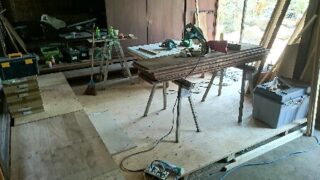 イートスペースの床の下地　完成しました。