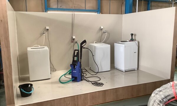 FRP防水のオーダー 高圧洗浄ブース 完成 (彦根市)