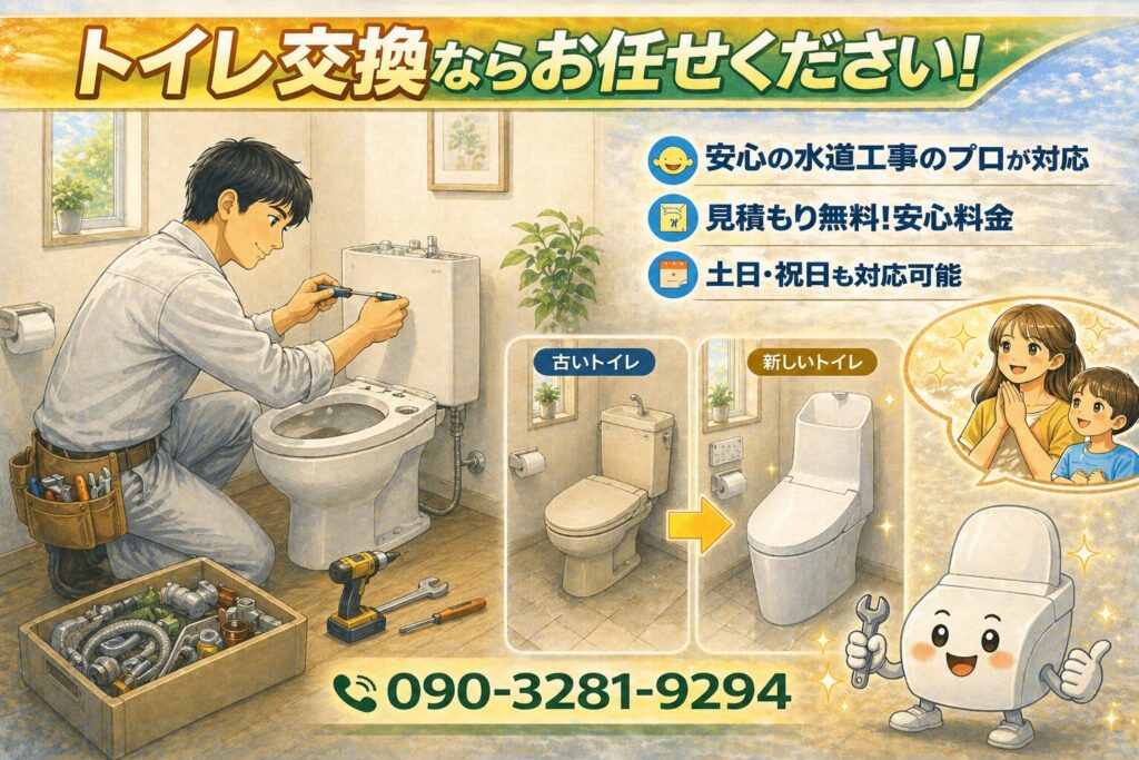 トイレ 便器 ウォシュレット交換