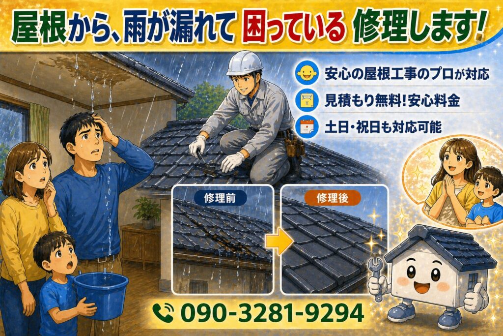 【彦根市】雨漏れ 水が侵入 修理 地元密着 北川工務店 ┃リフォーム リノベーション 5,000円～